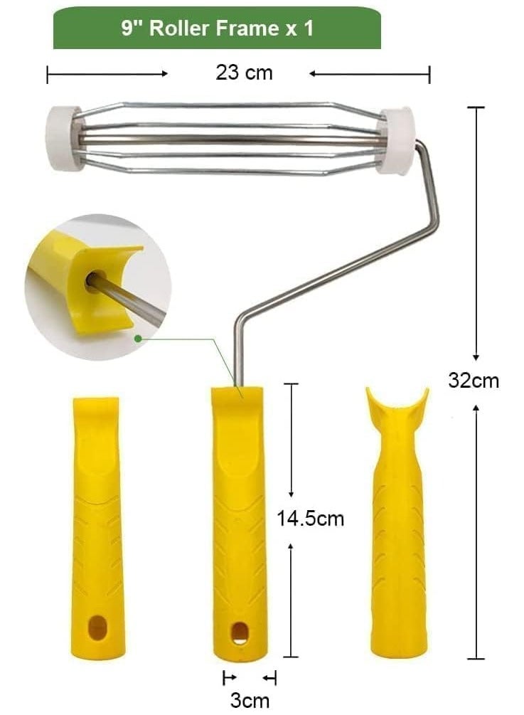 انفلكس مجموعة أسطوانات طلاء (6 قطع) - أسطوانات طلاء للجدران والأسقف، وسادات طلاء، صينية طلاء، فرشاة، مكشطة، أسطوانات طلاء صغيرة، أكمام طلاء، مستلزمات طلاء - مجموعات أسطوانات طلاء لتزيين الجدران - Image 4
