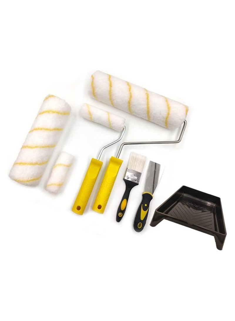 انفلكس مجموعة أسطوانات طلاء (6 قطع) - أسطوانات طلاء للجدران والأسقف، وسادات طلاء، صينية طلاء، فرشاة، مكشطة، أسطوانات طلاء صغيرة، أكمام طلاء، مستلزمات طلاء - مجموعات أسطوانات طلاء لتزيين الجدران - Image 3