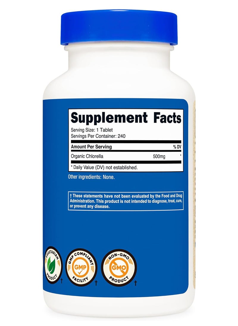 Nutricost - Organic Chlorella 500 Mg 240 Tablets Gluten Free Nongmo - Image 1