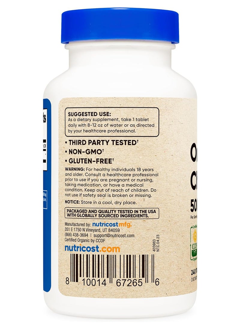 Nutricost - Organic Chlorella 500 Mg 240 Tablets Gluten Free Nongmo - Image 1