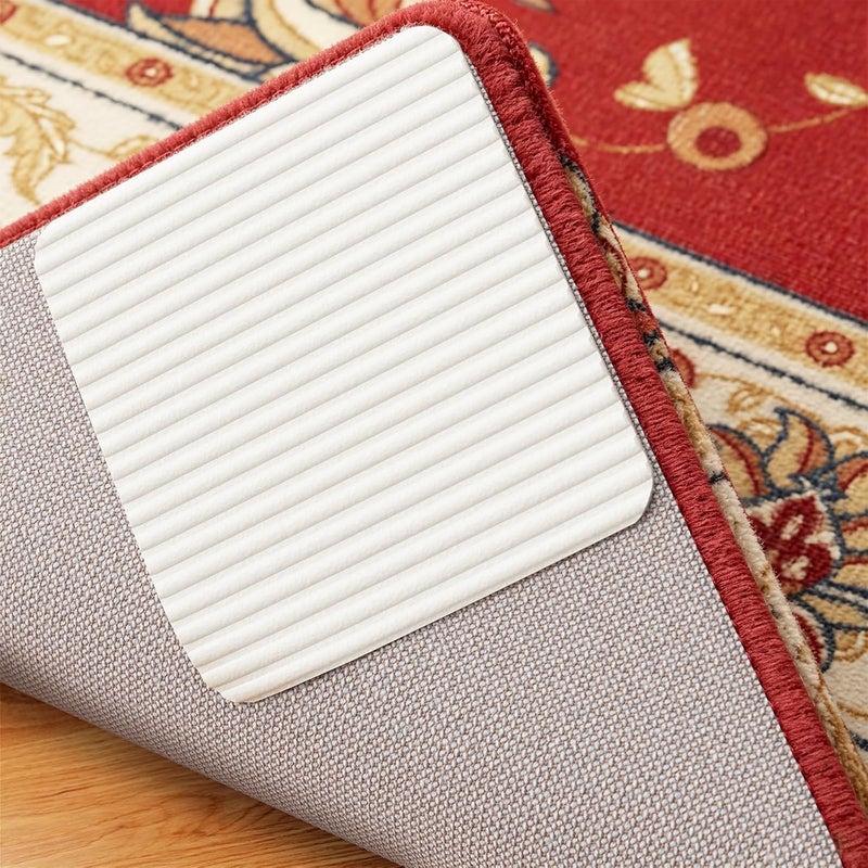 Home Techpro Rug Pads Grippers, 8 PCS Non Slip Washable Grippers for Rug, “Vacuum TECH” - New Materials to Anti Curling Rug Pad : Keep Your Rug in Place & Make Corner Flat and Easily Peel Off - Image 1