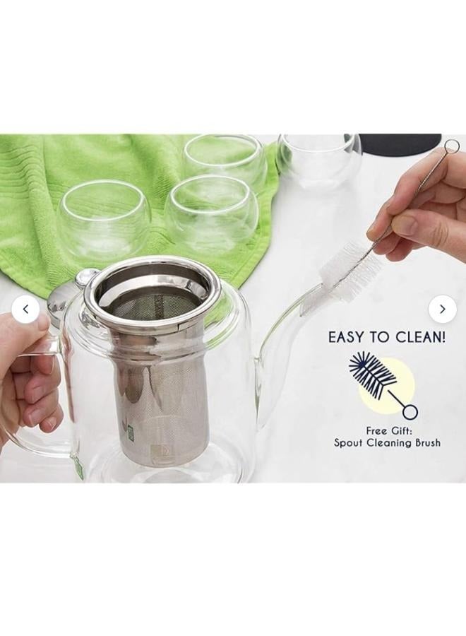 Glass Teapot  with Infuser for Loose Tea - 1800ml Stove Top Safe Borosilicate Clear Glass Tea Pot ZH-1800  - Image 5