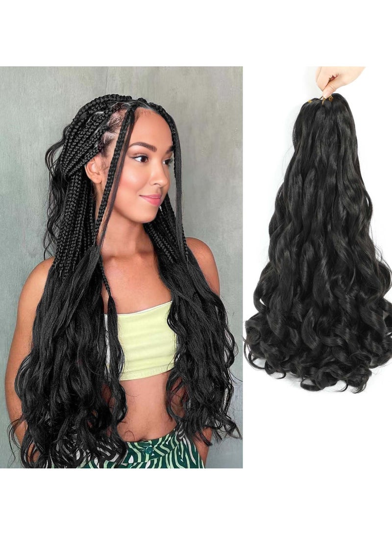 SYOSI شعر ضفائر فرنسي مجعد شعر ضفائر مموجة فضفاضة شعر ضفائر صناعي فرنسي مجعد مسبق التمدد 18 بوصة 8 عبوات - Image 1