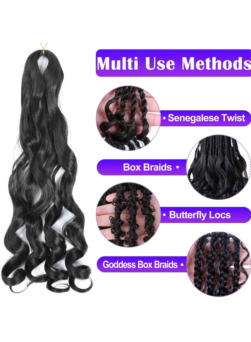 SYOSI شعر ضفائر فرنسي مجعد شعر ضفائر مموجة فضفاضة شعر ضفائر صناعي فرنسي مجعد مسبق التمدد 18 بوصة 8 عبوات - Image 2