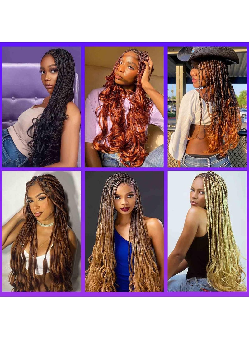 SYOSI شعر ضفائر فرنسي مجعد شعر ضفائر مموجة فضفاضة شعر ضفائر صناعي فرنسي مجعد مسبق التمدد 18 بوصة 8 عبوات - Image 3