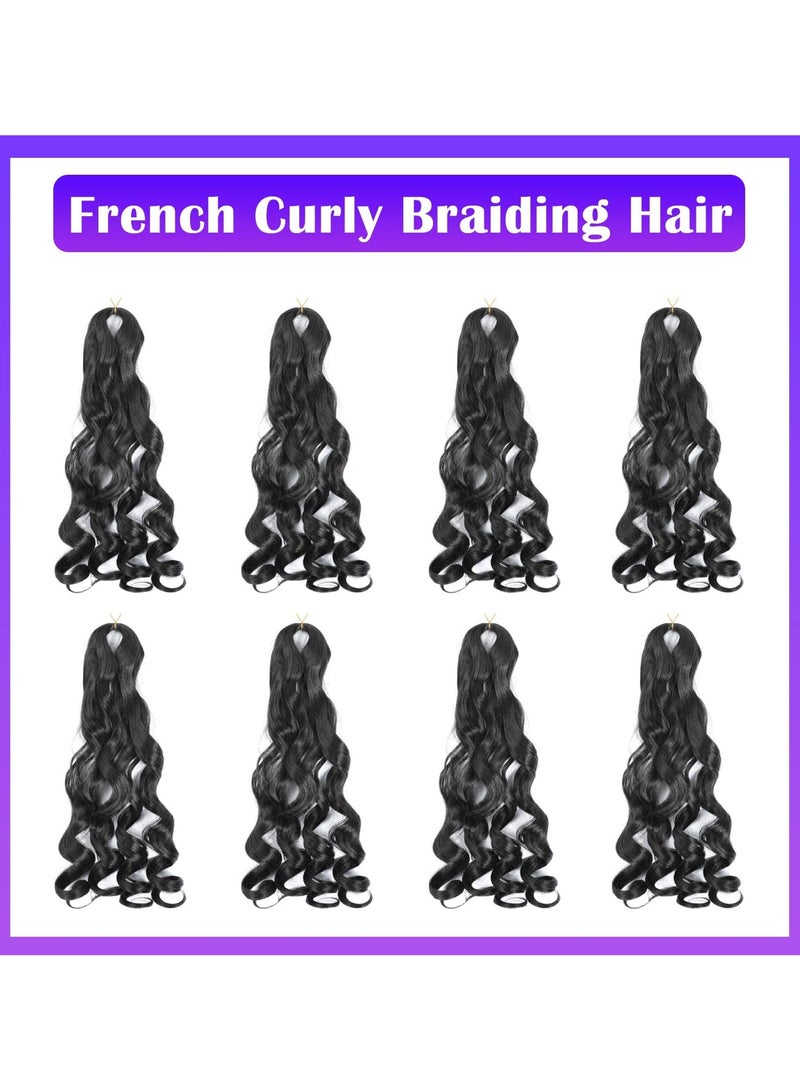 SYOSI شعر ضفائر فرنسي مجعد شعر ضفائر مموجة فضفاضة شعر ضفائر صناعي فرنسي مجعد مسبق التمدد 18 بوصة 8 عبوات - Image 4