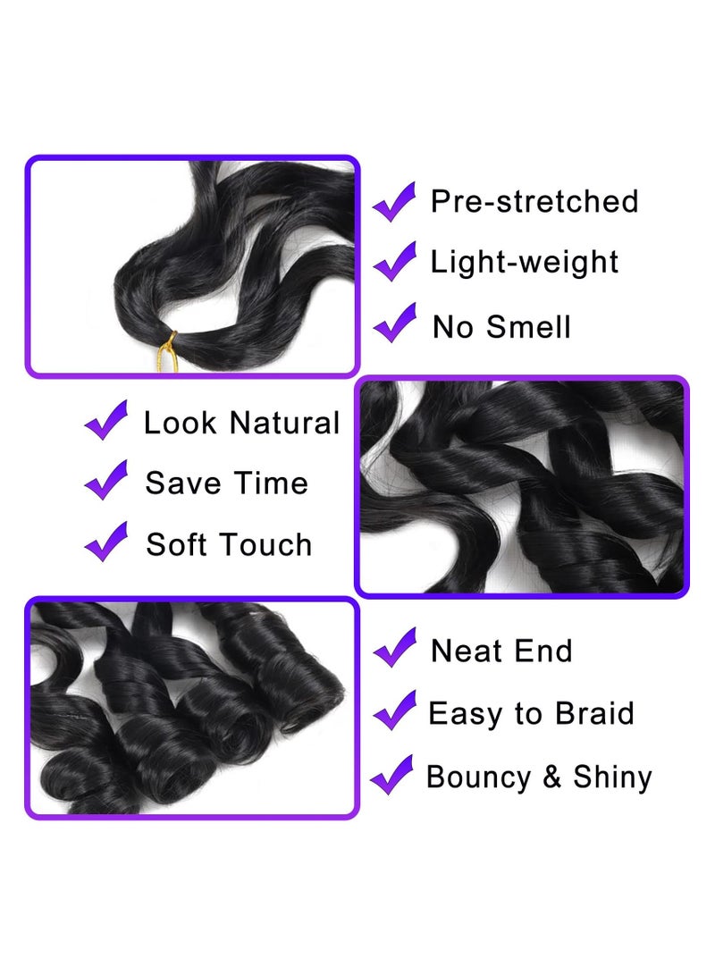 SYOSI شعر ضفائر فرنسي مجعد شعر ضفائر مموجة فضفاضة شعر ضفائر صناعي فرنسي مجعد مسبق التمدد 18 بوصة 8 عبوات - Image 5