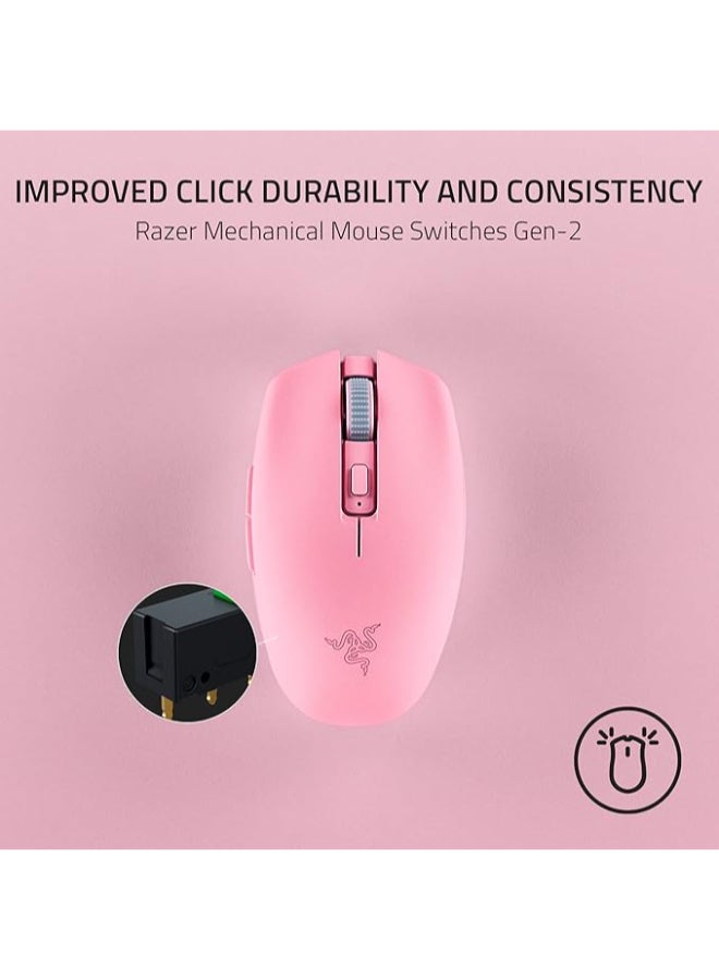 Razer Orochi V2 Mobile Wireless Gaming Mouse - 5G Advanced 18K DPI Optical Sensor, Mechanical Mouse Switches, 2 Wireless Modes, Ultra-Lightweight, up to 950hrs Battery Life - Quartz Pink | RZ01-03731200-R3G1 - Image 5