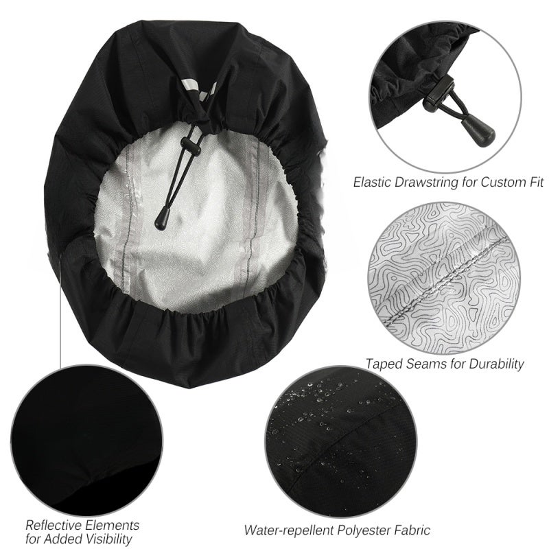 ARSUXEO Waterproof Helmet Cover: Rip-Stop Polyester With Water-Resistant Coating - Taped Seams For Enhanced Weather Protection Adjustable Drawcord Closure For Customized Fit Reflective Elements For Night Safe - Image 2