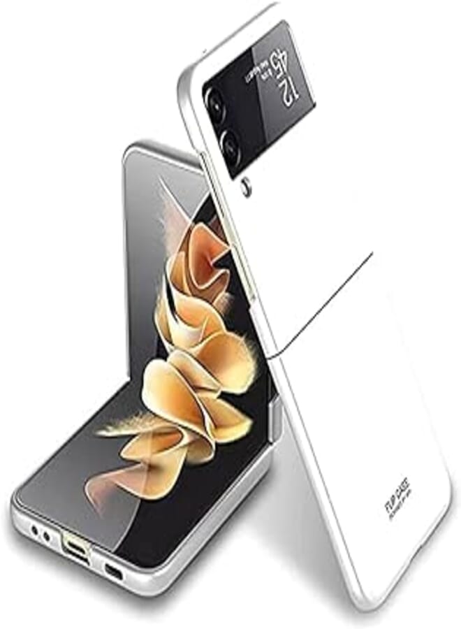 Metalic Samsung Galaxy Z Flip 3 (Samsung Galaxy Z Filp 3) 360 Degree G K K 2PCS Shockproof Case Cover - White