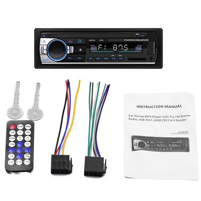 JSD-520 Bluetooth Car Audio Player Car Radio Stereo Autoradio 12V In-dash FM Aux Input Receiver SD Card Slot USB MP3 MMC WMA - Image 1