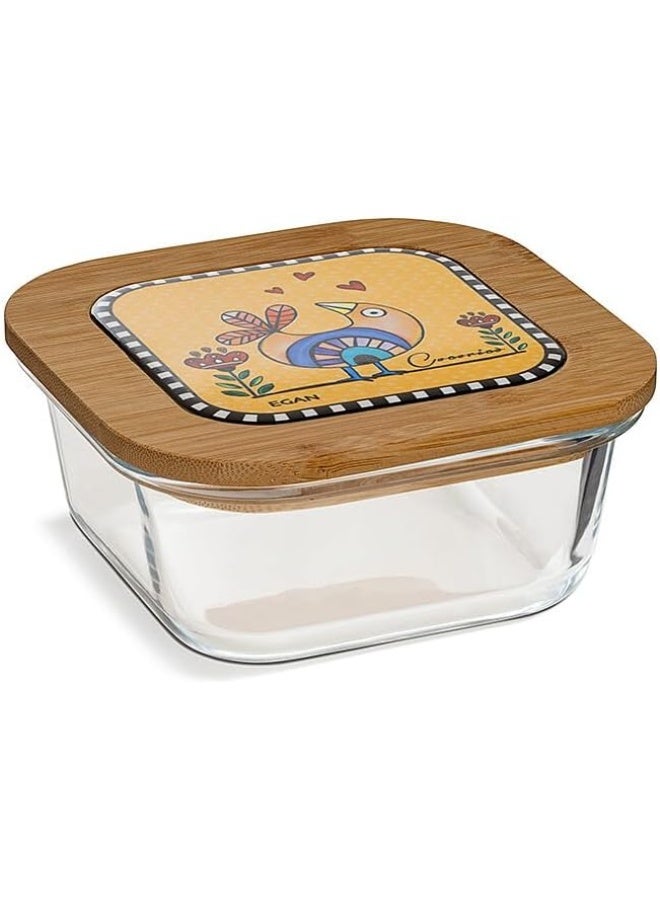 Container Cocoricò Yellow 13x6.5 CM – Glass, Bamboo, and Ceramic