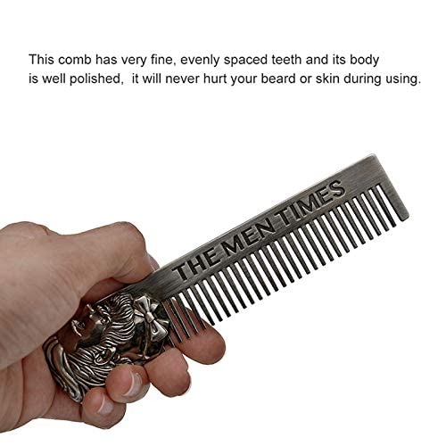 Delidge Cool Men Beard Shaping Template Stainless Steel Beard Comb Men Hair Beard Trim Tool - Image 3