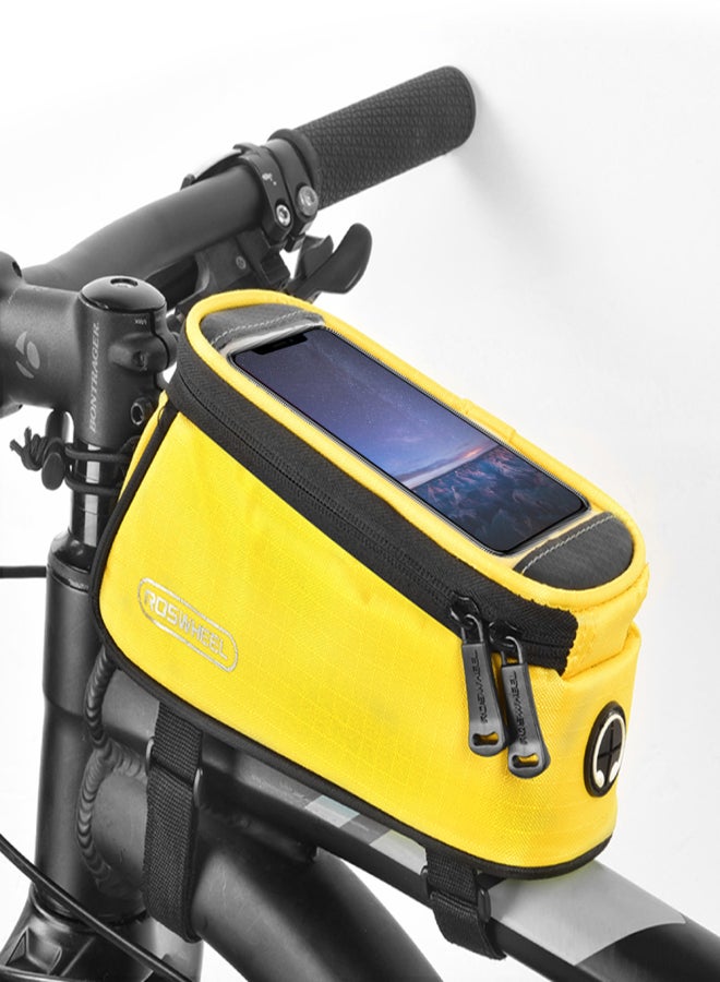 Generic Touch Screen Bike Handlebar Bag Reflective Front Frame Top Tube Bicycle Pouch Cycling Front Storage Bag for 4.2in Large Screen  - Image 3
