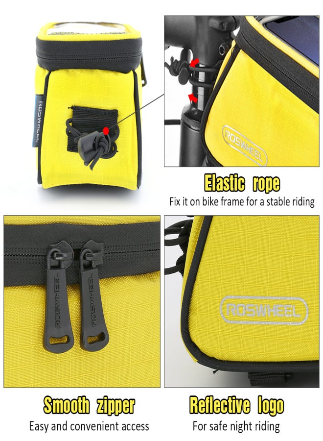 Generic Touch Screen Bike Handlebar Bag Reflective Front Frame Top Tube Bicycle Pouch Cycling Front Storage Bag for 4.2in Large Screen  - Image 4