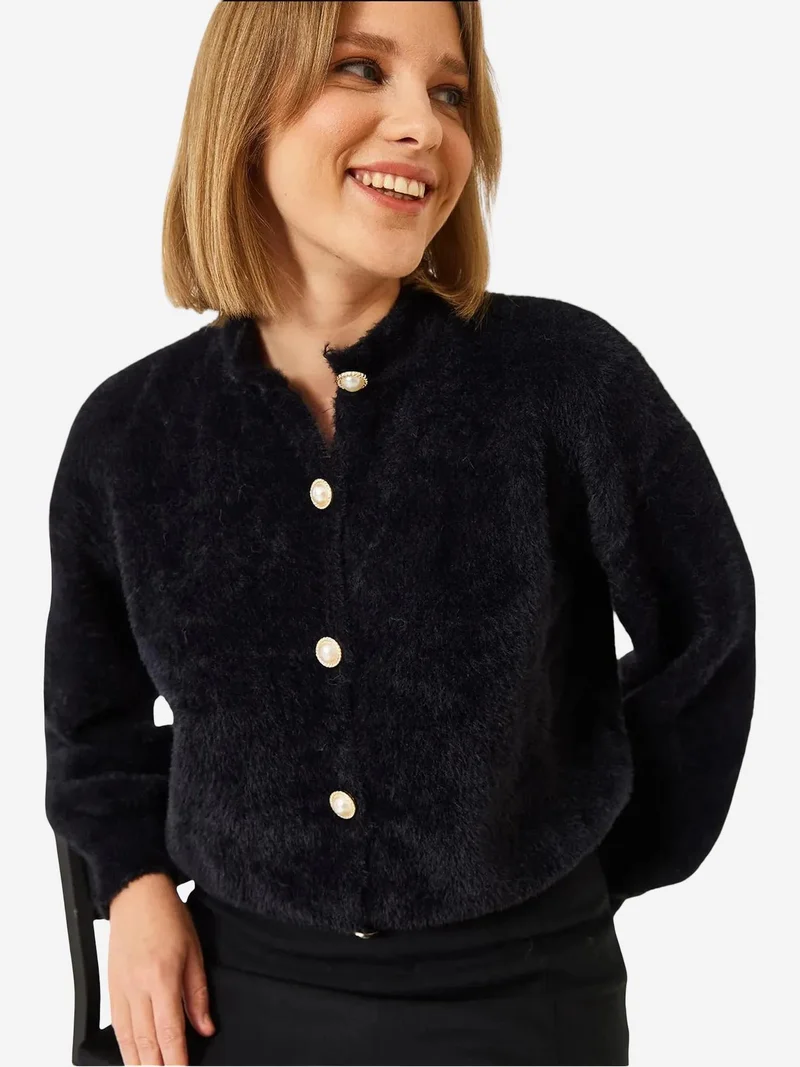 Bianco Lucci LUCCI Buttoned Cardigan
