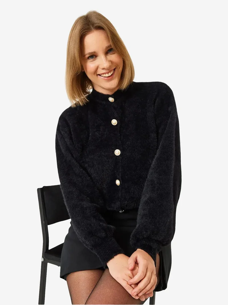 Bianco Lucci LUCCI Buttoned Cardigan