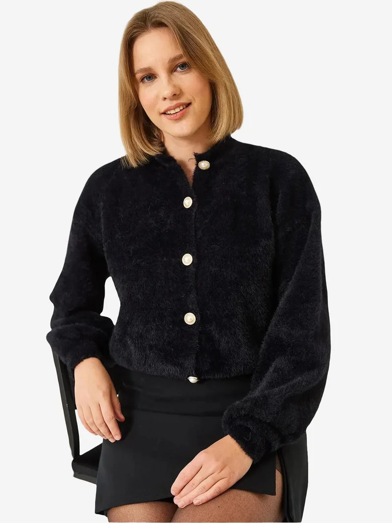 Bianco Lucci LUCCI Buttoned Cardigan