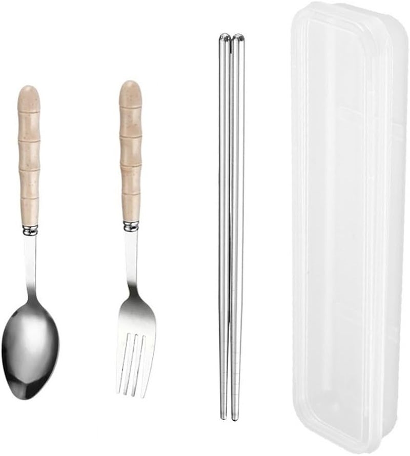 Brown 24 Piece Stainless Steel Flatware Set For 8 With Storage Box - Image 1