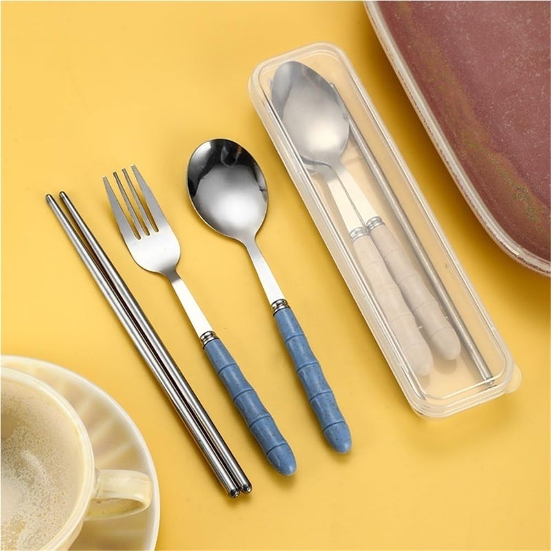 Brown 24 Piece Stainless Steel Flatware Set For 8 With Storage Box - Image 4