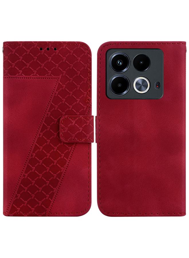 Zaboon Case For Infinix Note 40 4G Seven-shaped Embossed Leather Phone Case - Image 1