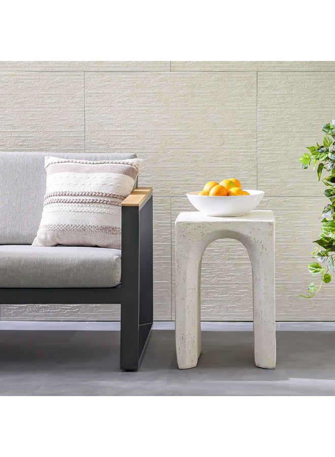 DANUBE HOME طاولة جانبية من أرش MGO - ملحقات حديقة خارجية، 38.7 سم × 38.7 سم × 57.7 سم - مثالية لزينة الحدائق والديكور الخارجي - Image 4