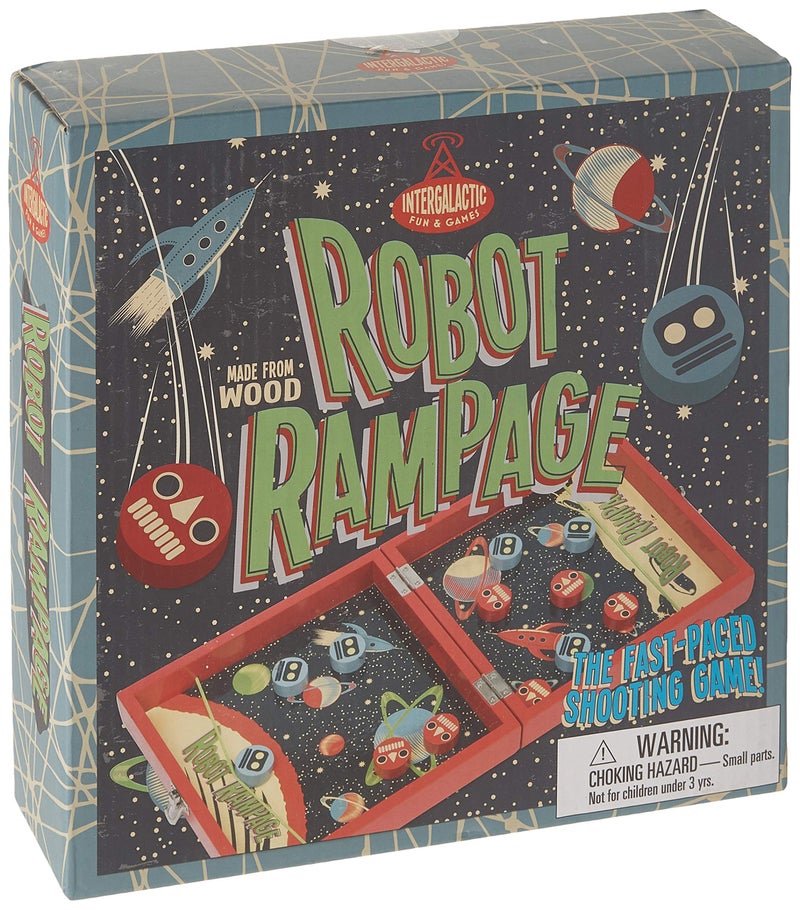 Professor Puzzle Robot Rampage Mini Tabletop Pinball Game Space themed Pinball Maze Arcade Game - Image 2