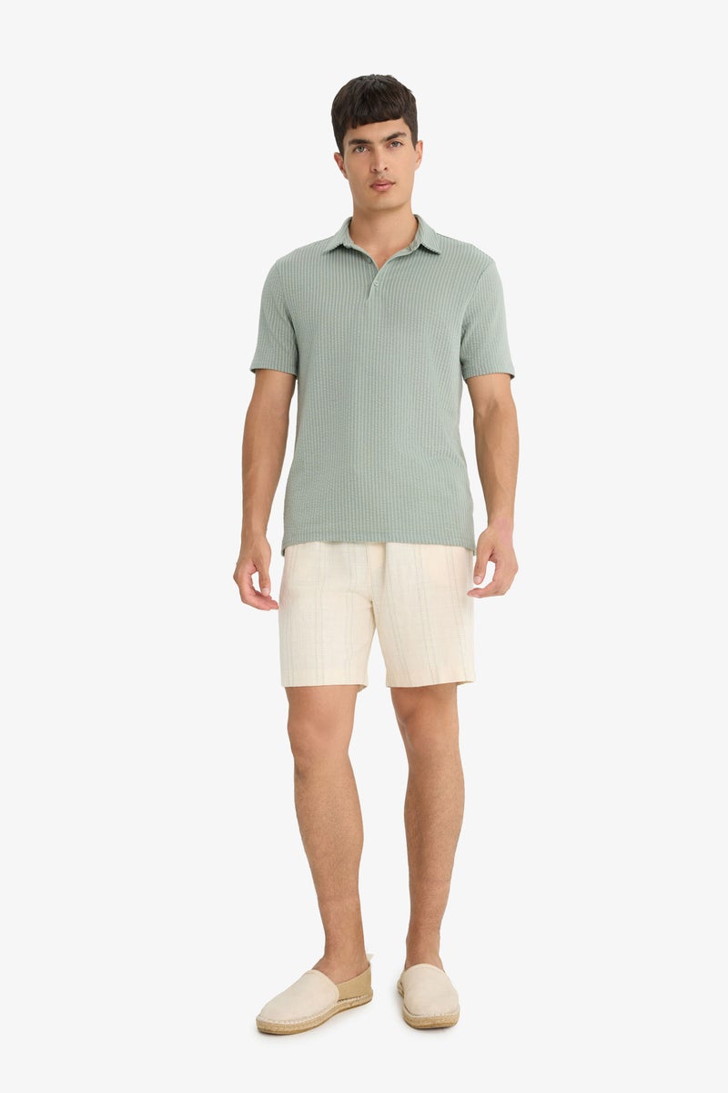 DeFacto Green Man Slim Fit Short Sleeve Polo T-Shirt Casual - Image 2