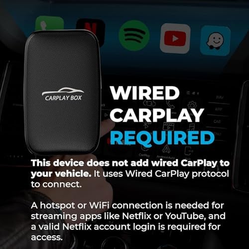 US1984 6 in 1 Upgraded Wireless Carplay Adapter, Support YouTube, Netflix, Play Store, Offline Video Apps, Support up to 512GB TF, Wired Android Auto & CarPlay to Wireless, USB C/A (Black) - Image 3