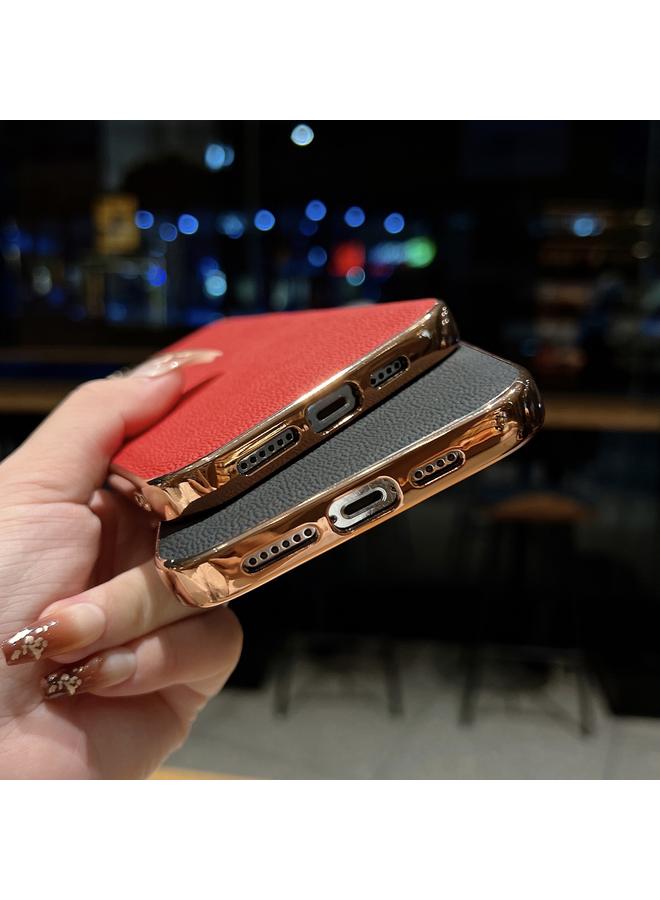 S-TOP Case For iPhone 13 Pro Max Genuine Leather Luolai Series Nano Electroplating Phone Case - Image 4