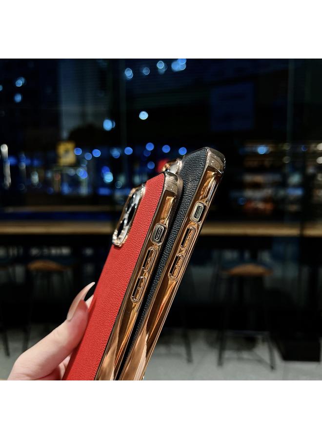 S-TOP Case For iPhone 13 Pro Max Genuine Leather Luolai Series Nano Electroplating Phone Case - Image 5