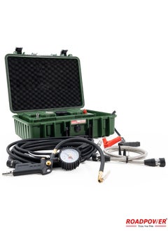 RoadPower 2 Cylinder Car Air Compressor Ultra Extreme 4x4 Tire Super Air Flow Portable 180 PSI AMP 80A 12V Tire Inflator For Car Truck Bicycle Football And Other Inflatables With Carry Box  - Image 1