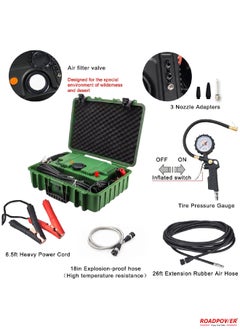RoadPower 2 Cylinder Car Air Compressor Ultra Extreme 4x4 Tire Super Air Flow Portable 180 PSI AMP 80A 12V Tire Inflator For Car Truck Bicycle Football And Other Inflatables With Carry Box  - Image 2