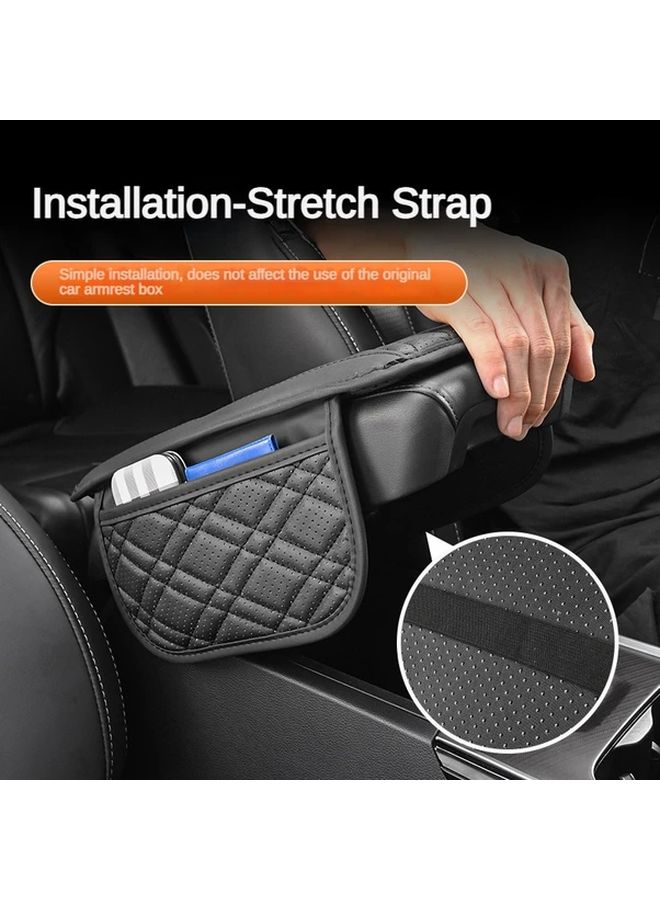 وسادة ذراع السيارة من الجلد PU القابلة للتهوية باللون الأحمر مع حقيبة تخزين مقاومة للخدش - Image 5