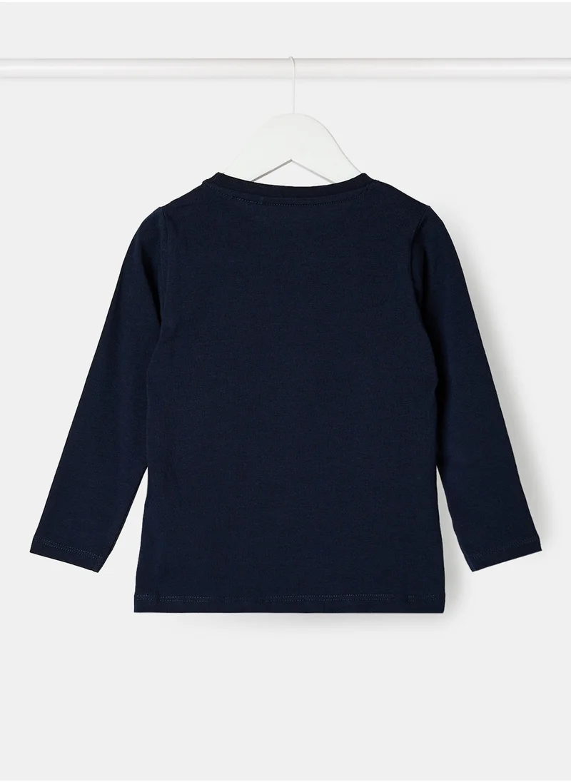 NAME IT Girls Glitter Long Sleeve T-Shirt