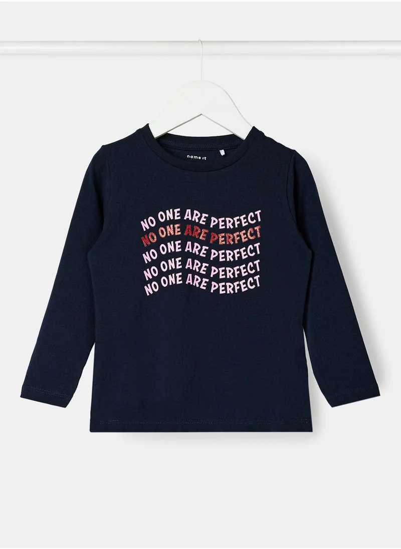 NAME IT Girls Glitter Long Sleeve T-Shirt