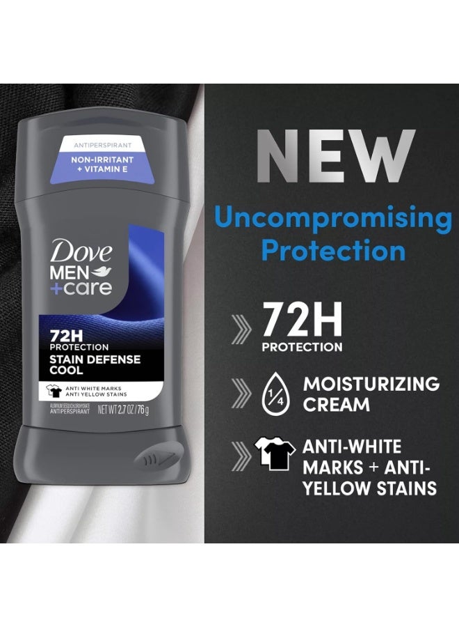 Dove Dove Men+Care Deodorant Stick 4 Count Stain Defense Cool for Men, Anti-white Marks & Anti-yellow Stains with 72-hour Sweat and Odor Protection 2.7 oz - Image 3