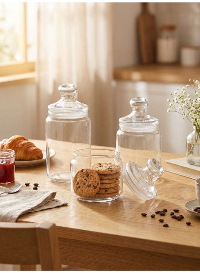 طقم برطمانات زجاجية من لومينارك كلوب مكون من 3 قطع (0.5 لتر + 0.75 لتر + 1 لتر)، شفاف، خالٍ من BPA - Image 2