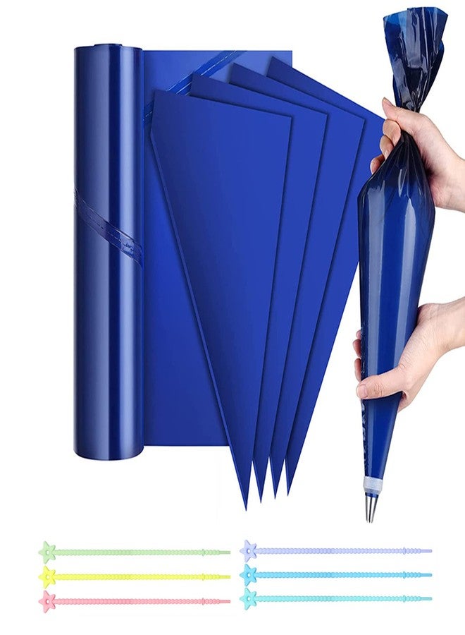 Joyeee 21 inch Large Icing Piping Bags for Frosting, with 6 Pcs Seal Reusable Icing Bag Ties, 50 Pcs Extra Thick Big Disposable Pastry Bags for Bakery, Party Dessert, Birthday Cake Decorating - Image 1