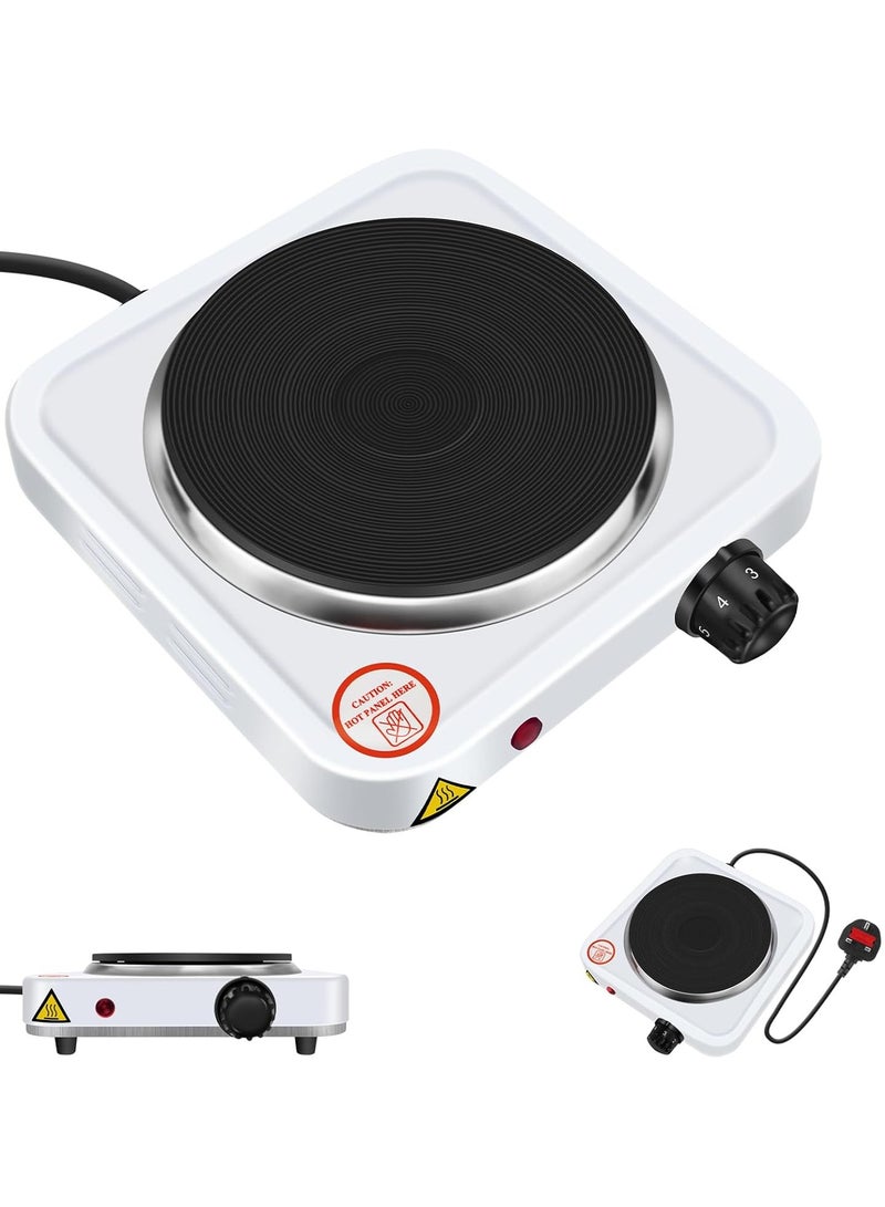 Ruay 1000W single electric hob with 5 heat settings, fast heating, cast iron surface, non-slip feet, compact design, easy to clean, ideal for home, office, or travel use. - Image 1