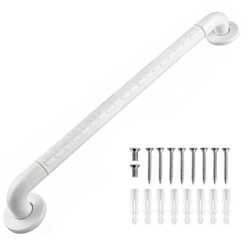 Woflebel Bathroom Handles for Elderly 60 cm Non-Slip Stainless Steel Bar Grab Bar Shower Seniors Support Bars for Bathroom White Grab Bar Shower - Image 1