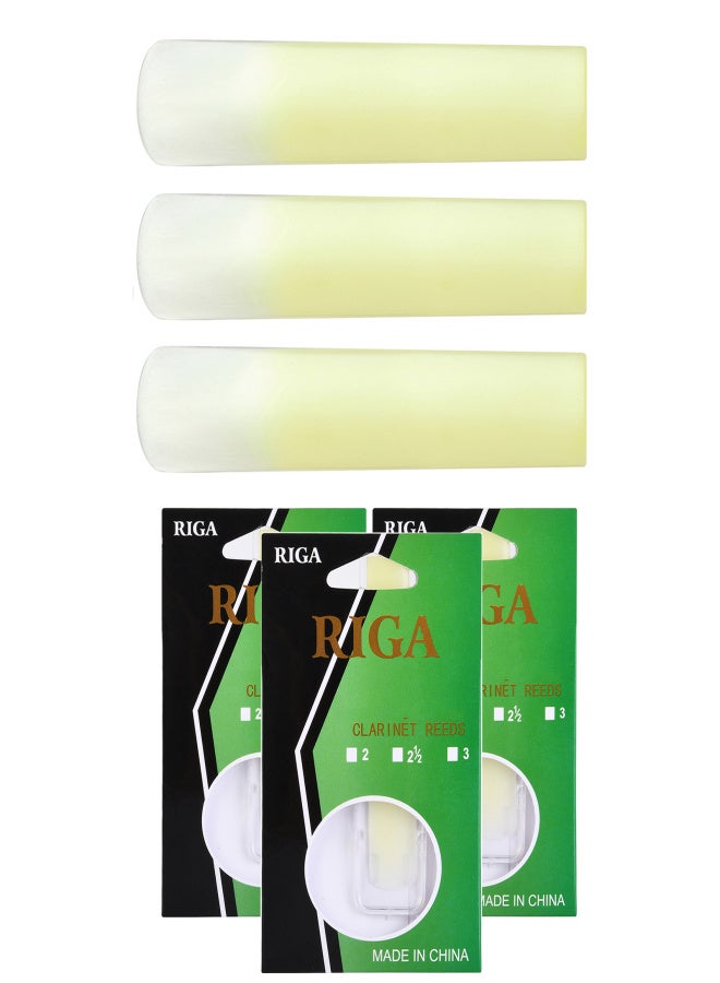 RIGA 3pcs Clarinet Resin Reeds Synthetic Resin Reeds Part Replacement for Clarinet Accessories Strength 2.5 - Image 1