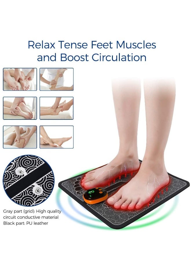 EMS Foot Massager Electric Foot Massager Foldable and Portable Electric Foot Massager for Blood Circulation and Muscle Pain Relief 8 Modes and 19 Intensities Charging Type - Image 2