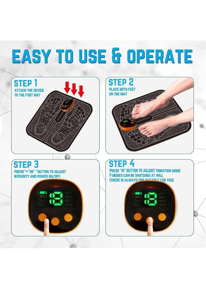 EMS Foot Massager Electric Foot Massager Foldable and Portable Electric Foot Massager for Blood Circulation and Muscle Pain Relief 8 Modes and 19 Intensities Charging Type - Image 5