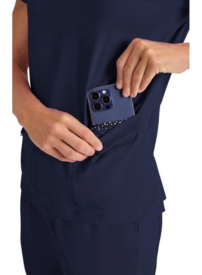 KOI Women's Basics 373 Becca Scrub Top Small Navy - Image 3