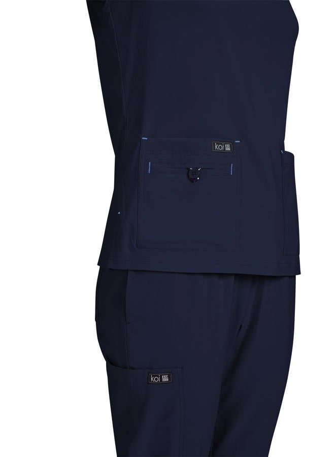 KOI Women's Basics 373 Becca Scrub Top Small Navy - Image 4