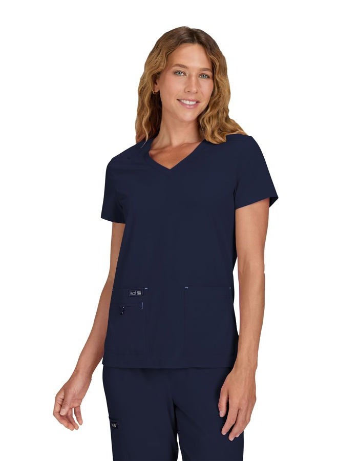 KOI Women's Basics 373 Becca Scrub Top Small Navy - Image 1