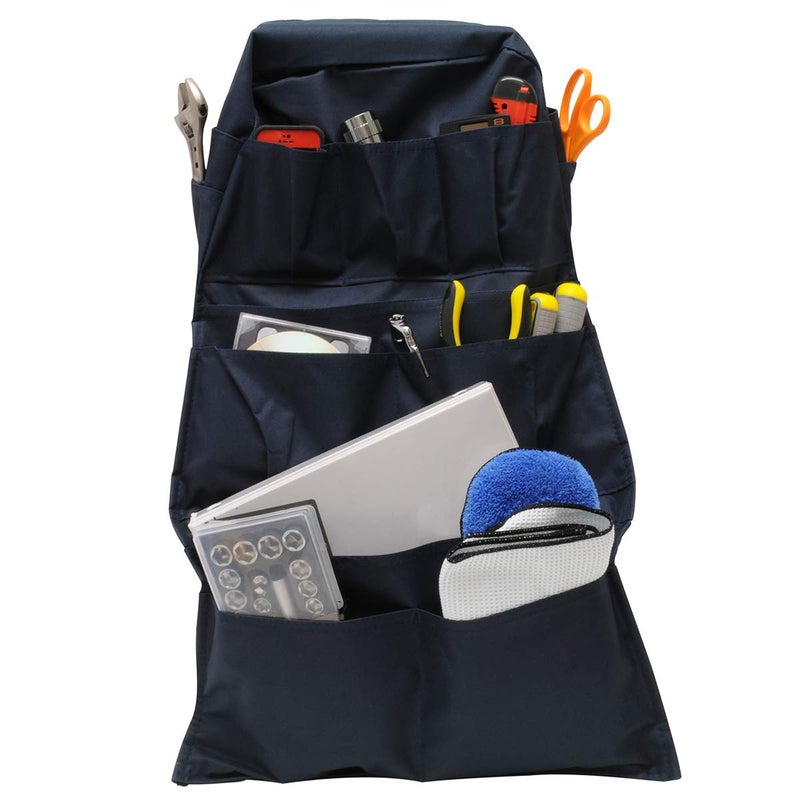 RoadPro RPSB-14BL Truck Seat Organizer 14-Pocket Back Seat Organizer Travel Essentials Semi Truck Accessories, Blue - Image 2