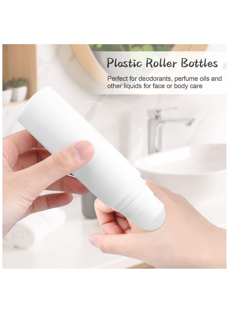 Plastic Refillable Roller, 8 Pack 100ml Empty Refillable Roll On Bottle, Leak-Proof Deodorant Containers, Anti-perspirant Dispenser, for Essential Oil Perfumes Balms - Image 3