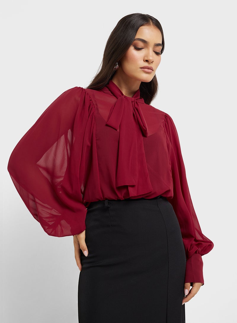 ELLA Blousewith Neck Tie Up  - Image 1